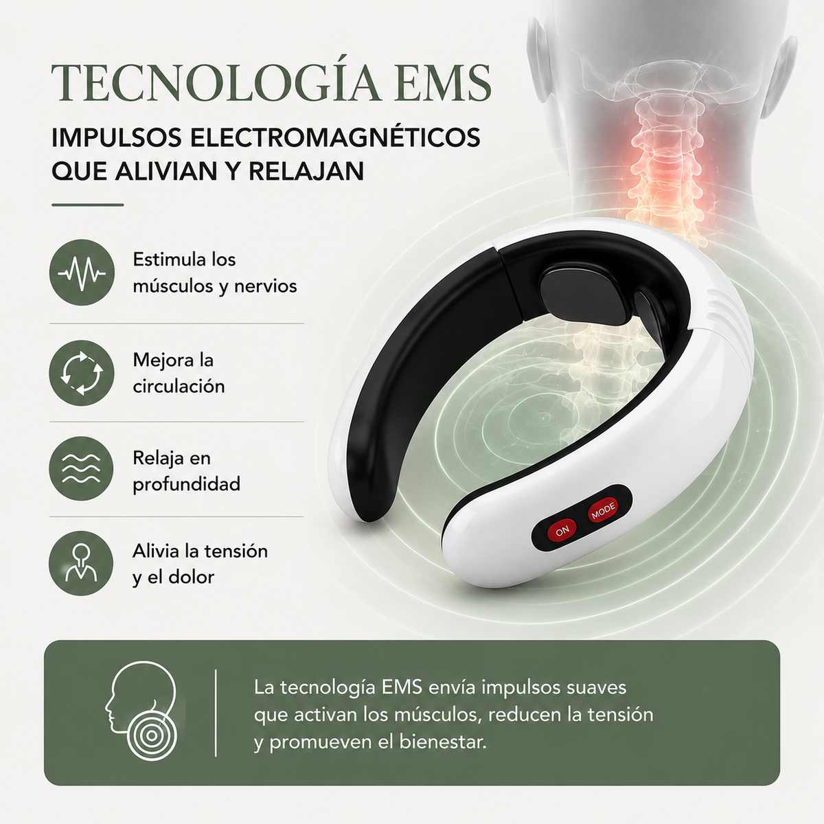 Masajeador de cuello y espalda EMS™
