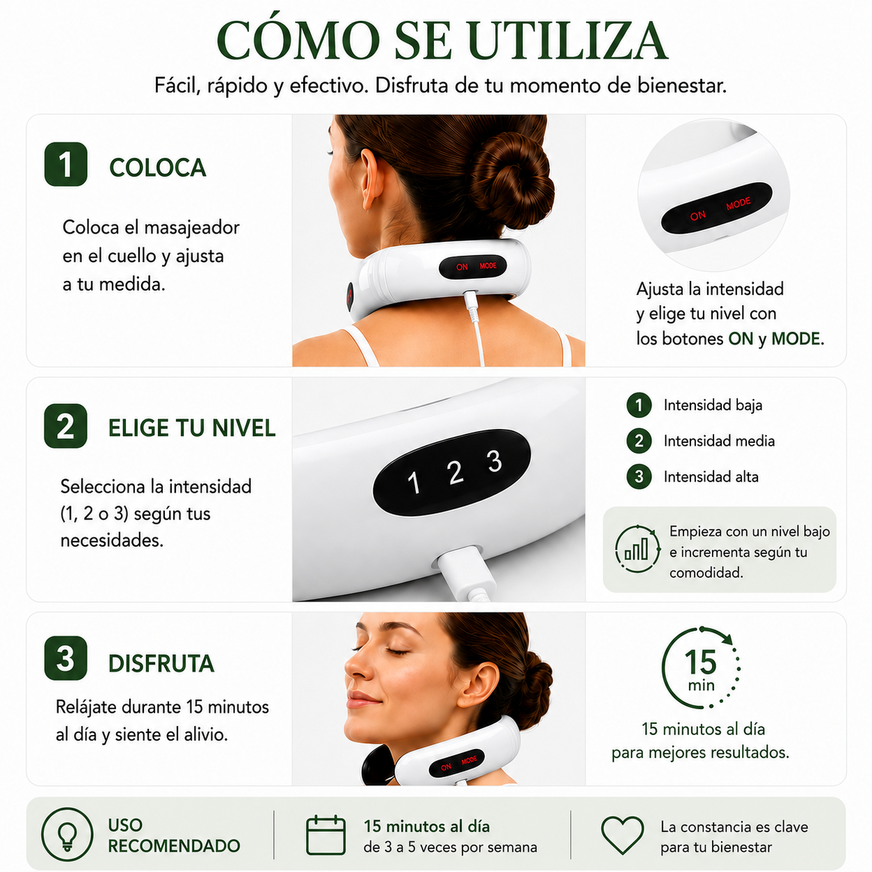 Masajeador de cuello y espalda EMS™